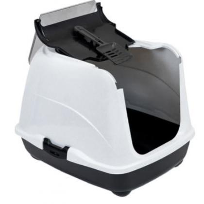 Туалет закрытый с дверцей, совок в комплекте, 50*38*h37см, черный-1