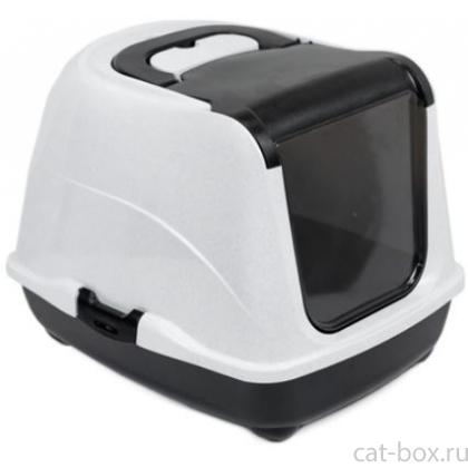 Туалет закрытый с дверцей, совок в комплекте, 50*38*h37см, черный-0