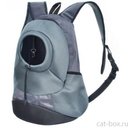 Рюкзак переноска для кошек и собак "Рефугио" серый, 28*42*17см-0