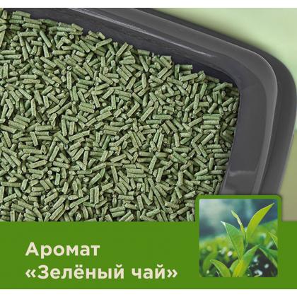 Растительный комкующийся наполнитель  "Зеленый чай" 7,2л, 3кг-1