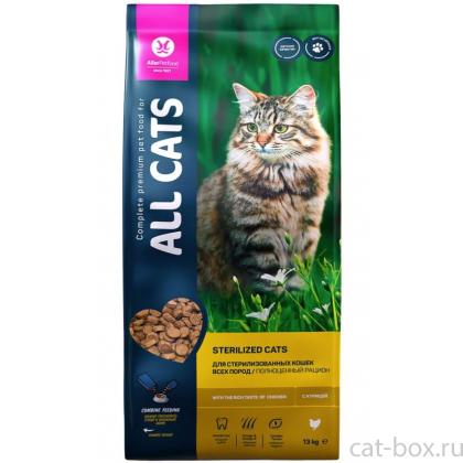 Сухой корм для стерилизованных кошек с курицей, 13кг-0