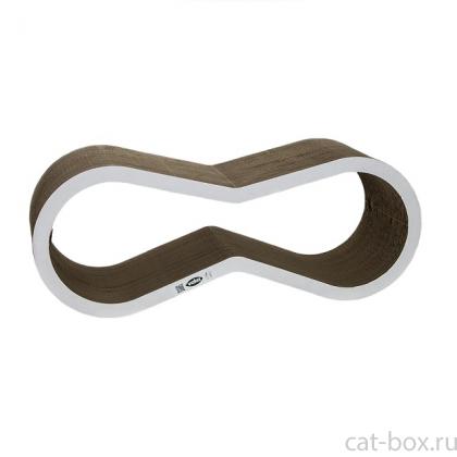 Когтеточка ВАКА из гофрокартона "Бинокль-1", 65х25х22см, белый ободок-0