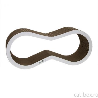 Когтеточка ВАКА из гофрокартона "Бинокль-2", 71х31х22cм, белый ободок-0