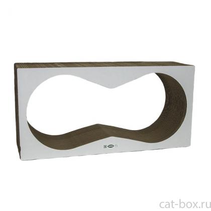 Когтеточка ВАКА из гофрокартона "Бесконечный комфорт", 77х37х22см, белый ободок-0