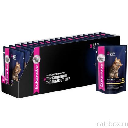 Упаковка 24шт. Паучи для котят с курицей в соусе-0