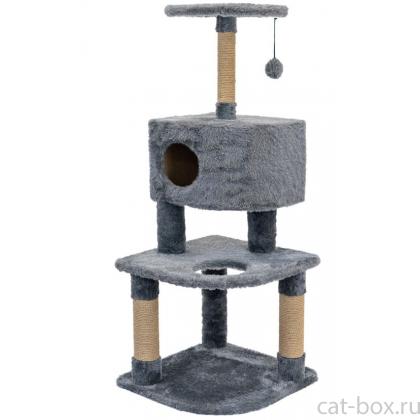 Комплекс-когтеточка угловой "Солво" 55*55*h130,5см (джут) дымчатый-0