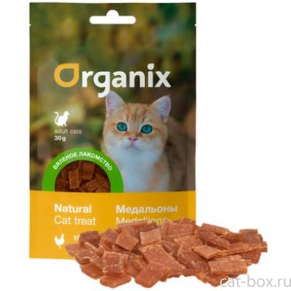 Вяленое лакомство для кошек "Медальоны из куриного филе" мясо 100%-0