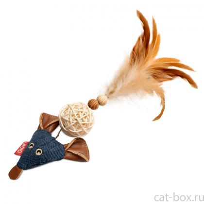 Игрушка для кошек Мышка с плетеным шариком 14см, серия CATCH&SCRATCH ECO (85046)-0