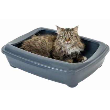 Туалет для Мейн-кунов глубокий, большой 56*43*15см, серый-1