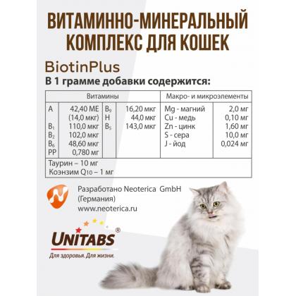 Витамины "BiotinPlus" с Q10 для кошек, 200 таб.-2