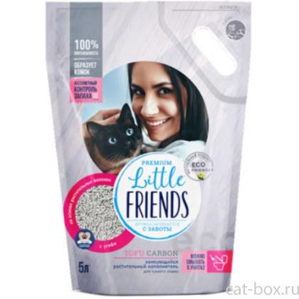 Наполнитель комкующийся растительный Tofu Carbon, 5л, 2,5кг-0