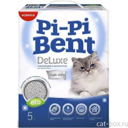 Комкующийся наполнитель "Делюкс Magic White" (коробка), 4,3кг-0