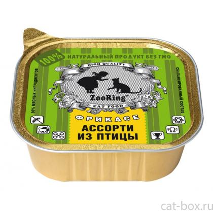 Консервы для кошек паштет Ассорти из птицы, 100г-0