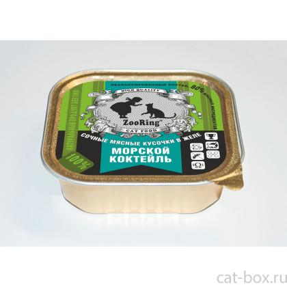 Консервы для кошек кусочки в желе Морской коктейль, 100г-0