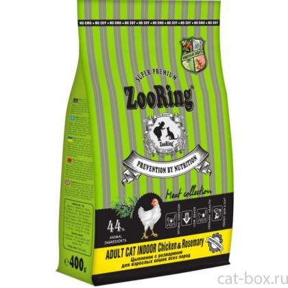 Корм сухой для кошек Adult Cat Indoor Cicken rosemary Цыпленок с розмарином, 0,4кг-0