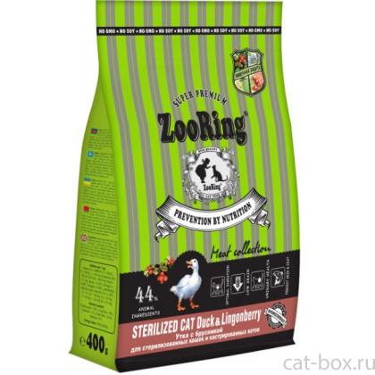 Корм сухой для стерилизованных кошек Sterilized Cat Duck Lingonberry Утка с брусникой, 0,4кг-0