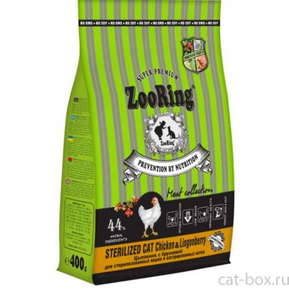 Корм сухой для стерилизованных кошек Sterilized Cat Chicken Lingonberry Цыпленок с брусникой, 0,4кг-0