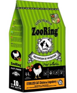 Корм сухой для стерилизованных кошек Sterilized Cat Chicken Lingonberry Цыпленок с брусникой, 10кг
