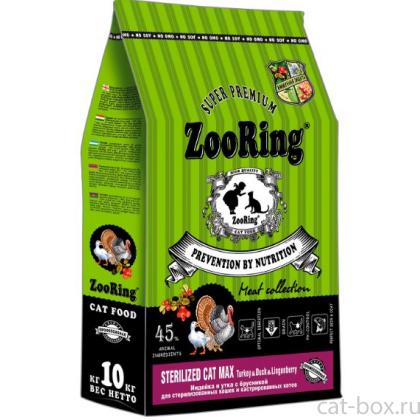 Корм сухой для стерилизованных кошек Sterilized Cat Max Turkey Duck Lingonberry Индейка и Утка с брусникой, 10кг-0