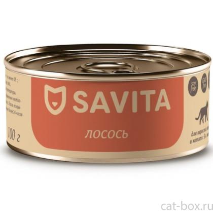 Корм косервированный полнорационный для кошек и котят. Лосось. 0.1кг-0