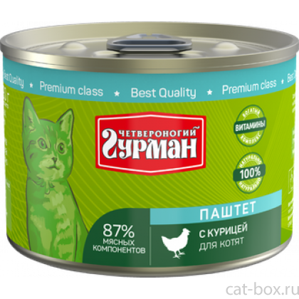 Консервы для котят Паштет с курицей, 190г-0