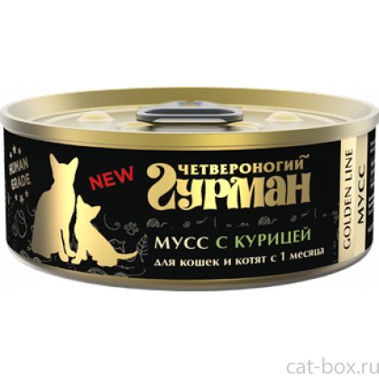 Консервы Голден Мусс с курицей для кошек и котят с 1 месяца, 100г-0
