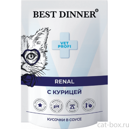 Паучи для кошек Renal кусочки в соусе с Курицей, 85г-0