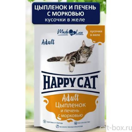 Паучи для кошек цыпленок, печень и морковь в желе, 85г-0
