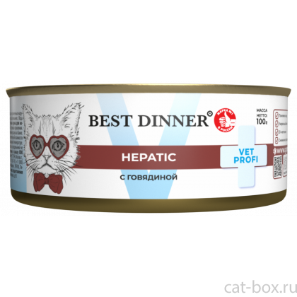 Влажный корм для кошек с говядиной для поддержания функции печени Hepatic, 100г-0