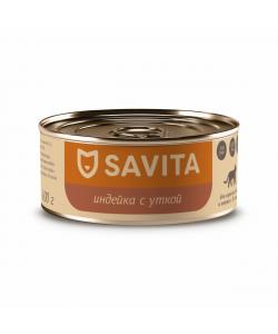 Консервы для кошек и котят. Индейка с уткой. 100г