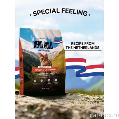 Полнорационный сухой корм для кошек и котят с лососем и овощами, 0.4кг-0