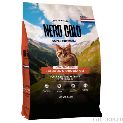 Полнорационный сухой корм для кошек и котят с лососем и овощами, 1.5кг-0