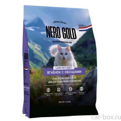 Полнорационный сухой корм для стерилизованных кошек и котят с мясом ягненка и овощами, 0.4кг-0