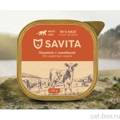 Влажный корм для кошек, паштет со свежей говядиной, 98% мяса, 100г-0