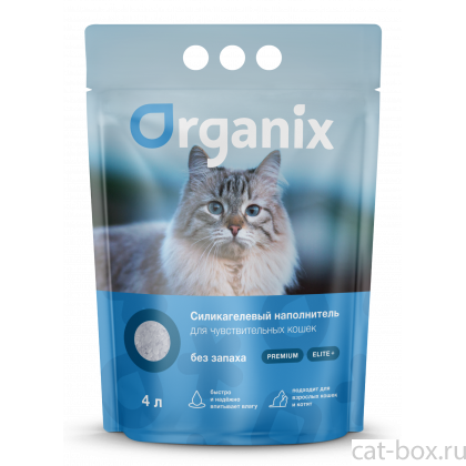 Силикагелевый впитывающий наполнитель для чувствительных кошек без запаха, 4л, 1.5кг-0