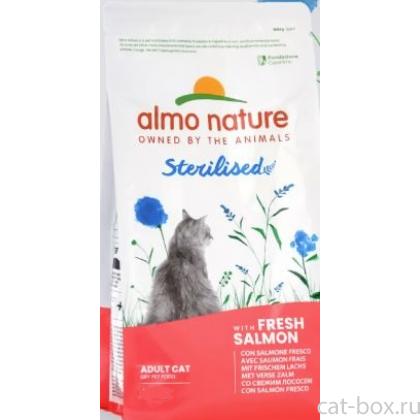 Полнорационный сухой корм для стерилизованных кошек со свежим лососем и коричневым рисом. Sterilised, Fresh Salmon, 0.4кг-0