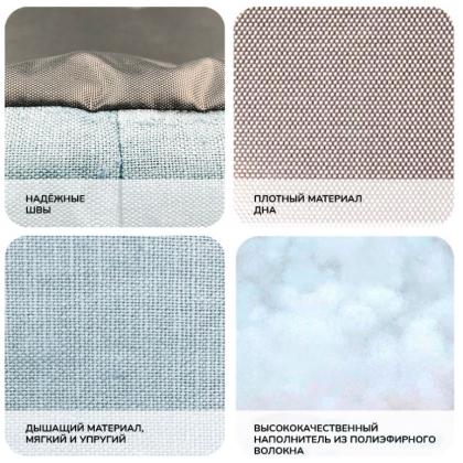 Лежанка овальная «Эколен», голубая, 40*27*16см-1