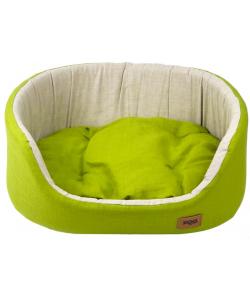 Лежанка овальная "Эколен" с подушкой, зеленая, 43*30*16см