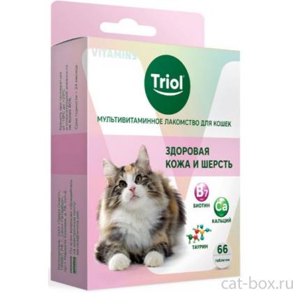 Мультивитаминное лакомство для кошек "Здоровая кожа и шерсть", 33г-0