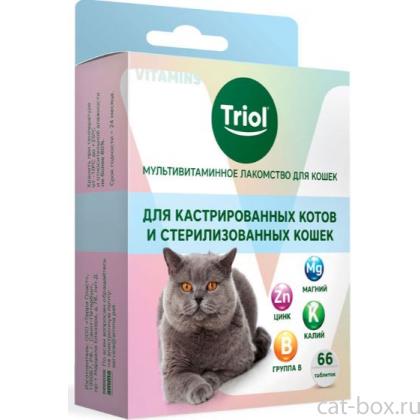 Мультивитаминное лакомство для кошек "Для кастрированных котов и стерилизованных кошек", 33г-0