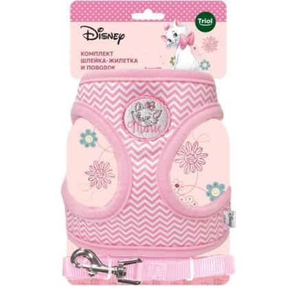 Комплект мягкая шлейка-жилетка и подводок для кошек Disney Marie M, обхват груди 45см-1