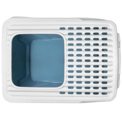 Туалет для кошек закрытый с двумя входами "Топ", синий/белый, 53*42*40см, серия HYGIENE-1