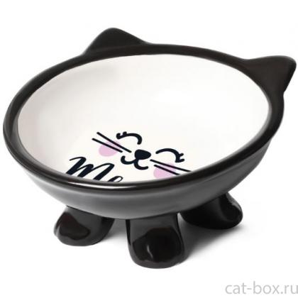 Миска керамическая на ножке "Мордашка", 0,12л-0
