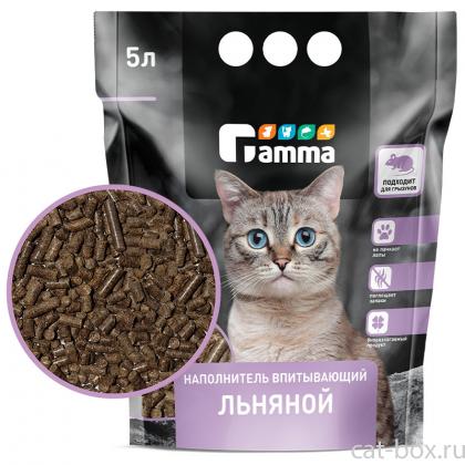 Наполнитель впитывающий льняной Gamma, 5л, 2,5кг-0