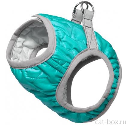 Шлейка-жилетка мягкая утепленная бирюзовая XS, обхват груди 32-35см-0