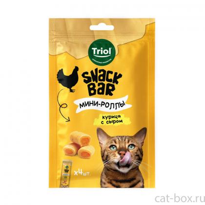 Лакомство для кошек "Мини-роллы с начинкой из курицы с сыром", серия SNACK BAR, 40г-0