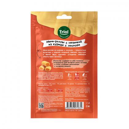 Лакомство для кошек "Мини-роллы с начинкой из курицы с лососем", серия SNACK BAR, 40г-1