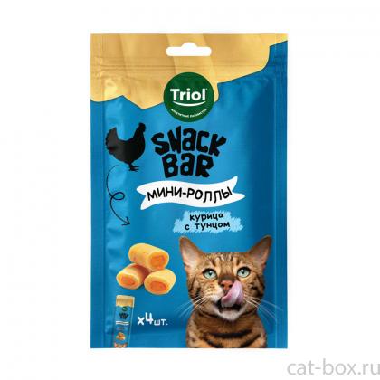 Лакомство для кошек "Мини-роллы с начинкой из курицы с тунцом", серия SNACK BAR, 40г-0