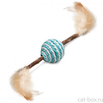 Игрушка для кошек серия NATURAL из мататаби "Шарик полосатый", d4/22см-0