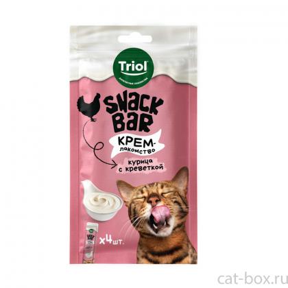 Лакомство для кошек "Крем из курицы с креветкой", серия SNACK BAR, 40г-0
